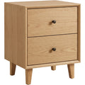 Hbmvd Alderline Oak Veneer Nightstand 2 Drawer 22 in Natural - Product view
