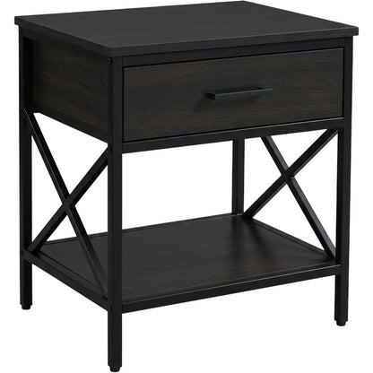 Hbmvd Black Nightstand Metal Frame 24 in