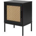 Hbmvd Cane Door Bedside Cabinet Black Natural - Product view
