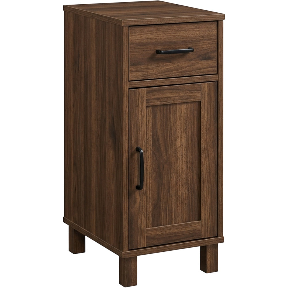 Hbmvd Narrow Bedside Cabinet Walnut 25 in