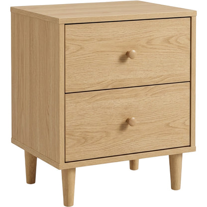 Hbmvd Nightstand Oak 2 Drawer 22 in