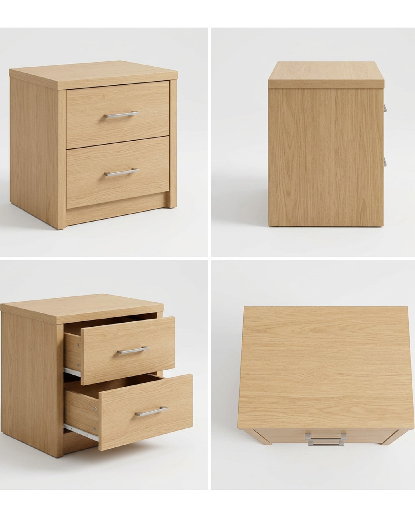 Hbmvd Nightstand Oak 2 Drawer 22 in