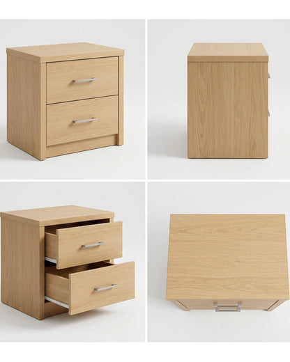 Hbmvd Nightstand Oak 2 Drawer 22 in