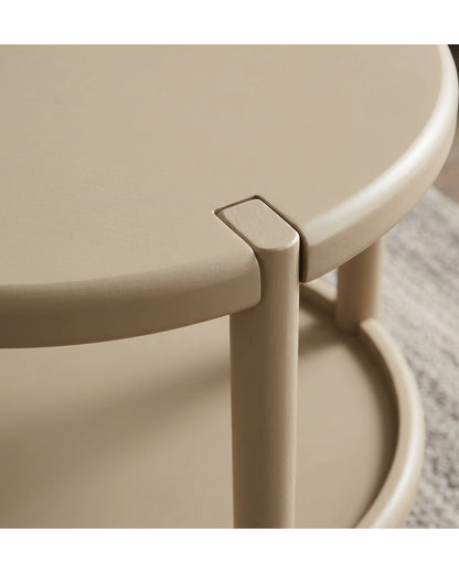Hbmvd Round Side Table Nightstand Beige 20 in