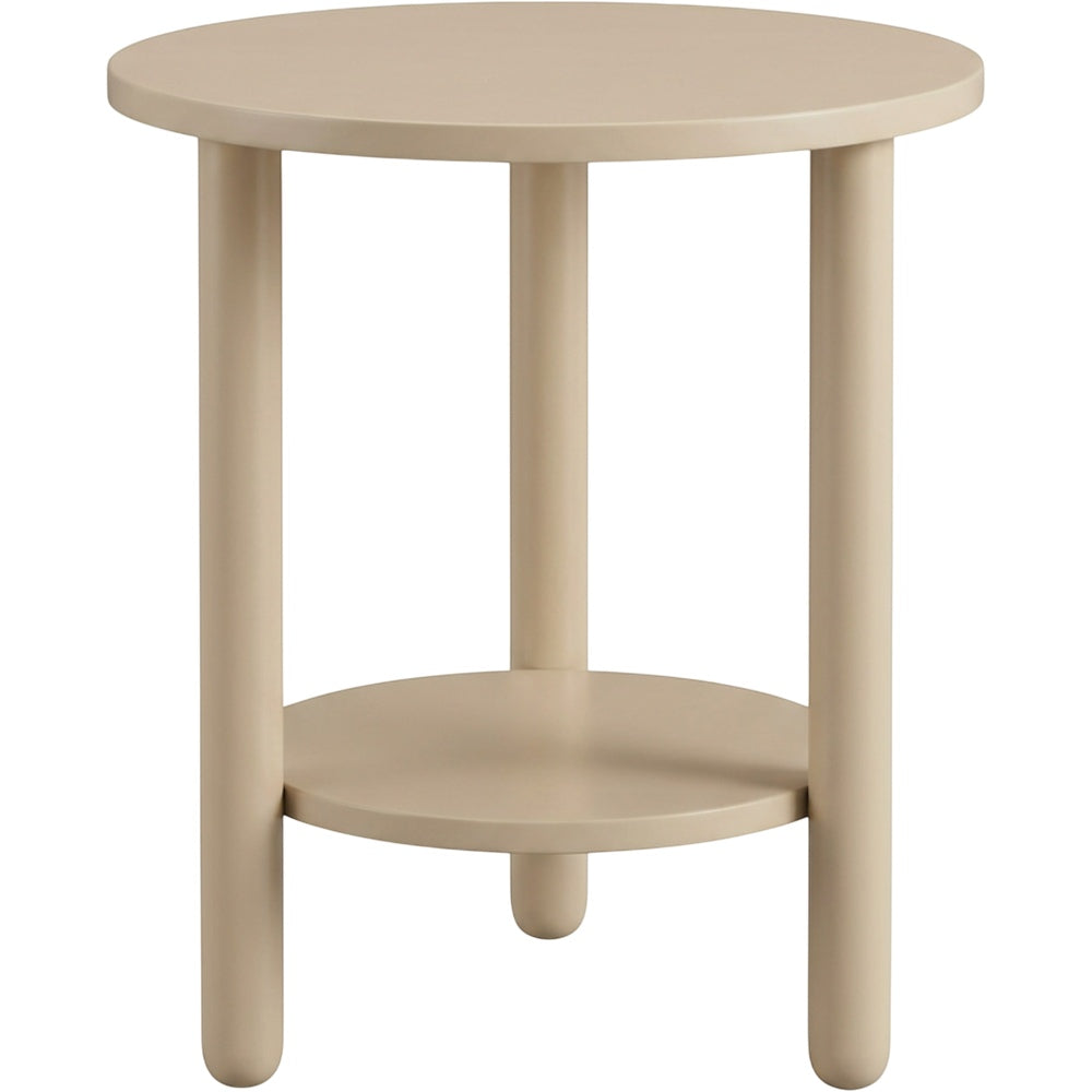 Hbmvd Round Side Table Nightstand Beige 20 in